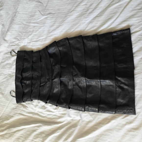 💣 90s VINTAGE Danier Leather Strapless dress - Picture 4 of 7